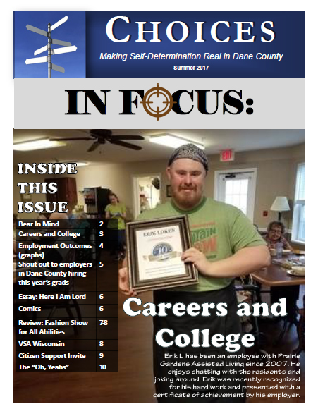Front cover of the summer 2017 Choices Newsletter