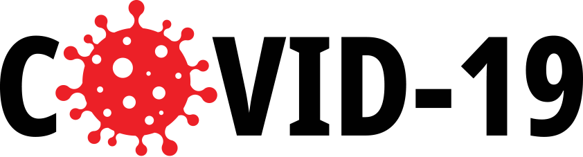 Image that says COVID-19 where the o in COVID is a red molecule.